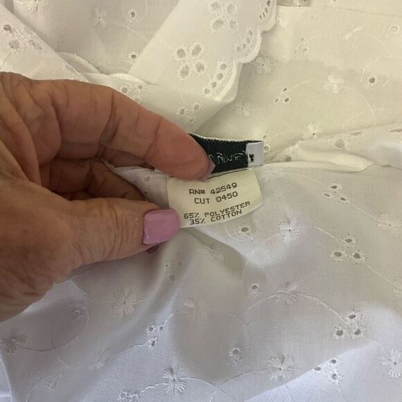 Vintage Vicki Wayne’s Women’s Large White Lace Detail Short Sleeve Top Shirt - Picture 13 of 14